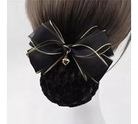 Filet à cheveux en soie pour femme avec nœud papillon Noir