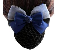Filet à cheveux, pince à cheveux en filet, pince à cheveux en nœud, chignon élastique, snood, barrette, bleu-gris K16