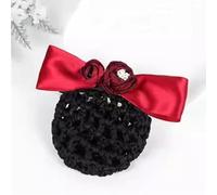 Filet à cheveux pour femme avec nœud papillon et fleur Rouge