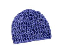 Filet à cheveux simple au crochet - Design creux - Chapeau en tricot doux sans bord ajouré pour tenues quotidiennes - Filet de crochet pour femme, bleu marine, Taille unique