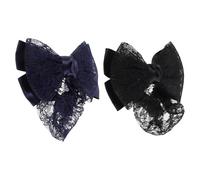 Filet à Chignon à Nœud en Tissu et Métal, Barrette 2 Pièces