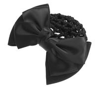 Filet à Chignon Élastique Nœud, Coiffe Élégante pour Femme | Maille en Tissu Noir, Maintien Souple des Cheveux, pour Bureau et Soirée, Style Raffiné