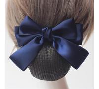 Filet À Chignon Pour Femmes Infirmière compagnie aérienne plaque de cheveux filet à cheveux noeud maille fine(Blue)