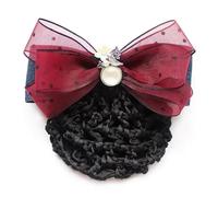Filet À Chignon Pour Femmes Réseau professionnel de coiffures à nœud papillon et fleur de tête(Color 1)