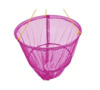 Filet à crabe portable en fil d'acier et nylon avec sac d'appât, corde et poignée de ligne, fond lesté en fer lourd pour écrevisses, homards et petits poissons, design pliable (rose)