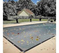 Filet à Feuilles pour Piscine Rectangulaire, Couverture Piscine Maille Fine Anti-Débris, Protection pour Piscine Enterrée et Hors-Sol, Bâche Résistante UV(4X4M)