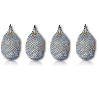 Filet à foin extra large pour chevaux - 5 cm x 5 cm - Nourriture adaptée à l'espèce - Meilleure digestion - Sac à nourriture pour poneys, jeunes chevaux, chèvres (4 x bleu)