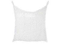 Filet à foin pour chevaux et chèvres à alimentation lente, sans nœuds pour bétail, petite ouverture suspendue, filet pour foin (blanc, M)