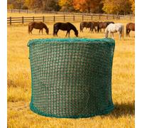 Filet à foin pour chevaux - Filet à foin pour balles rondes (maille 4,5 x 4,5 cm, épaisseur de la corde 6 mm, vert) - Haute capacité de charge - Pour les exploitations agricoles, l'élevage de bétail