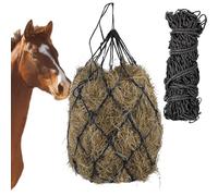 Filet à Foin pour Chevaux: WIYETY 2 Pièces Filet de Nourriture avec Boucles, Filet à Foin pour Chevaux 90 x 60 cm, Maillage 5 x 5 cm, Sac à foin de Qualité Supérieure, Noir