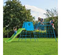 Filet à grimper avec pont de singe explorer tour métal bleu TU