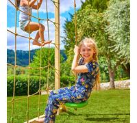 Filet à grimper et tyrolienne skywood bois fsc® marron - bleu - vert TU