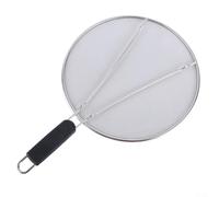 Filet à huile multifonction en acier inoxydable avec poignée de fixation sécurisée pour poêles à frire pour éviter les éclaboussures d'huile et les brûlures (29 cm)