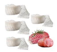 Filet à viande, rouleau de filet à viande,Filet d'emballage de viande à 4 rouleaux de qualité alimentaire - 1 m + 2 m, filet de jambon de volaille de viande fumée, filet de ficelle de boucher de viand