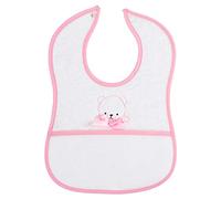 Filet AM283R Grand Bavoir en éponge à Broder Rose, Taille Unique Baby-Girls