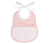 FILET AMS1045R Bavoir en éponge coloré Rose, avec Insert en Toile Aïda à Broder, Taille Unique Baby-Girls