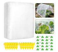 Filet Anti Insecte 3x4m avec 12 Pièges Collants & 10 Clips de Serre, Filet Protection Fraisier et Filet Jardin Potager Réutilisable pour Prévenir Efficacement Les Infestations d'Insectes