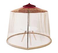 Filet Anti-Insectes pour Parasol de Terrasse | Moustiquaire pour Parasol Exterieur | Écran Maille Protecteur pour Auvent Extérieur avec Fermeture Éclair 3x2.