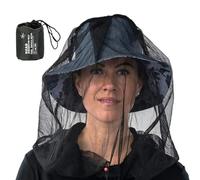 Filet anti-mouches - Maille respirante avec cordon de serrage, capuche de protection contre les insectes à trous fins avec ajustement réglable, design robuste, idéal pour la pêche, le camping, la rand