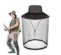 Filet anti-mouches pour tête, filet anti-mouches Head - Housse de protection pour le visage doux et respirant | Chapeau seau multifonctionnel en maille fine, chapeau filet avec mentonnière réglable