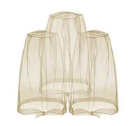 Filet anti-moustiques anti-gnat pour ne pas voir les insectes, insectes, gnats, moucherons pour toutes les activités de plein air, fonctionne sur la plupart des chapeaux (3 pièces) kaki