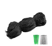 Filet Anti Oiseaux 7.5 x 15 m, GROOFOO Filet Protection Oiseaux, Jardin Filet Arbre Fruitier avec 10 Pcs Piquets de Jardin et 30 Pcs Attaches de Câble pour Plante, Arbre, Fruit, Légume, Étang - Noir