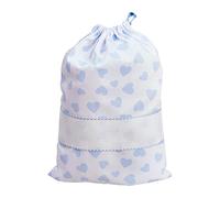 FILET - Baby Carrier Bag with Drawstring Closure for Embroidery, Made from Pique Cotton with Heart Print, 100% Made in Italy