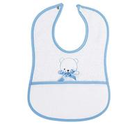 Filet - Bavoir avec poche en toile aïda à broder, fabriqué en éponge de coton douce, fermeture avec bouton pression, idéal pour les bébés et la première enfance, fabriqué en Italie, couleur jaune