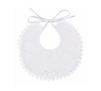 Filet - Bavoir de Cérémonie Élégant et Fini, Entièrement en Coton avec Insert en Toile Aida à broder, Idéal pour les Bébés et les Enfants en Bas Âge, 100% Made in Italy, Couleur Blanc