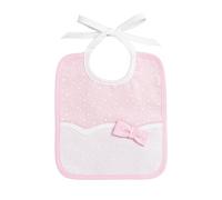 Filet - Bavoir Réalisé en Piquet de Coton Imprimé Étoiles avec Insert en Toile Aida à Broder, Idéal pour les Bébés, 100% Made in Italy, Couleur Bleu Clair et Blanc