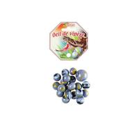 Filet Billes Enfant Oeil De Vipere, Collection Serpent - Lot 20 Billes + 1 Calot - Rare, Collector - Jeu Recreation - Set Jouet + Carte
