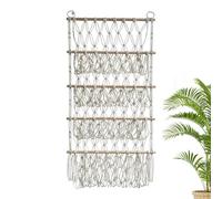 Filet bohème pour animaux en peluche - Bâton de pin et corde en coton, 52 x 105 cm, 4 couches | Organiseur mural de jouets en , hauteur réglable | Hamac de rangement de grande capacité pour