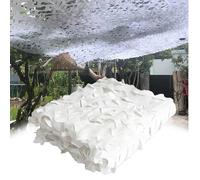 Filet Camouflage 5x5m Toile Camouflage Exterieur Filet de Camouflage Blanc Voile D'ombrage Rectangulaire pour Patio Chasse Tir Jardin Canisse Pergola 4x2m 3x4m 4x4m 6x3m 6x4m 6x6m 10x10m 10x15m