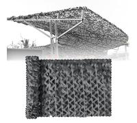 Filet Camouflage Gris Tissu Oxford Filet Pare-Soleil 3x6m Voile D'ombrage Renforcé Rouleau de Treillis de Camouflage pour Chasse Photographie Décoration à Thème Camping Jardin Protection Solaire