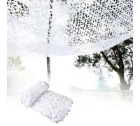 Filet Camouflage Jardin Filet de Tissu d'ombrage 300cm 400cm 500cm 600cm 700cm Filet de Camouflage Blanc 210D, pour Loisirs, Camping, fête, Bar, décoration de Chasse(Taille:350x400cm)