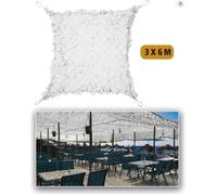 Filet Camouflage Réversible Blanc Brise Vue Shade Sail Cadre Fil Acier 3X6M