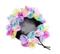 Filet Cheveux Lot de 3 chignons élastiques en corde for femmes et filles, avec nœud papillon et perles artificielles(Color-23)