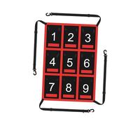 Filet cible réglable pour zone de frappe de baseball avec chiffres pour la pratique du lancer, aide à l'entraînement de softball intérieur et extérieur, 52 x 68 cm - Rayures rouges