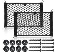 Filet Coffre Voiture, 2 Pack Rangement Élastique 40 x 25 cm pour Camping Car, Van, Caravane, Camion, Camionnette