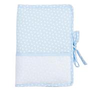 FILET - Couvre-Livret Sanitaire avec Poche en Toile Aida à Broder, Couverture Documents Sanitaires Nouveau-né, Fabriqué en Piquet de Coton Imprimé, Fond Coloré, Made in Italy, Couleur Bleu