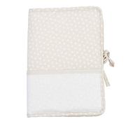 FILET - Couvre-Livret Sanitaire avec Poche en Toile Aida à Broder, Couverture Documents Sanitaires Nouveau-né, Fabriqué en Piquet de Coton Imprimé, Fond Coloré, Made in Italy, Couleur Tourterelle