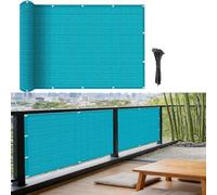 Filet D’Ombrage 1.25 x 4 m Contre Soleil, Vent, Déchirures UV Résistant, Protection Visuelle, Personnalisé, Brise Vent Terrasse avec Attaches Câble pour Balcon Terrasse, Bleu