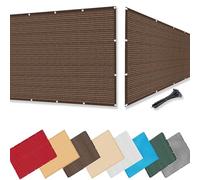 Filet D’Ombrage 1 x 5 m 220G M² Hdpe, Protection de La Vie Privée, Opaque UV Résistant Aux Contre Vent, Brise Vent Terrasse avec Attaches Câble pour Balcon Terrasse, Marron