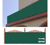 Filet D’Ombrage 110 x 445 cm 90% D'Ombrage, Protection Contre Les Regards, Couverture de Écran Jardin Brise Vue Occultant avec Cable Ties et Cordons pour Jardin Extérieur, Vert