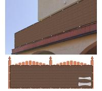 Filet D’Ombrage 120 x 495 cm 90% D'Ombrage, Protection Contre Les Regards, Couverture de Écran Jardin Brise Vue Occultant avec Cable Ties et Cordons pour Jardin Extérieur, Marron