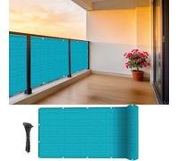 Filet D’Ombrage 250 x 900 cm 220G M² Hdpe, Protection de La Vie Privée, Opaque UV Résistant Aux Contre Vent, Brise Vue pour Balcon avec Attaches Câble pour Balcon Terrasse, Bleu