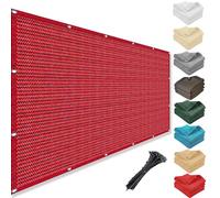 Filet D’Ombrage 280 x 800 cm 100% HDPE 220G M²Blocage UV Aux Vent, Respirant, Tailles et Couleurs Personnalisé, Cache Vue Balcon avec Attaches Câble pour Exterieur Jardin, Rouge