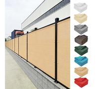 Filet D’Ombrage 63 x 350 cm Contre Soleil, Vent, Déchirures UV Résistant, Protection Visuelle, Personnalisé, Cache Vue Balcon avec Attaches Câble pour Exterieur Jardin, Jaune Sable