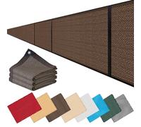 Filet D’Ombrage 87 x 200 cm Contre Soleil, Vent, Déchirures UV Résistant, Protection Visuelle, Personnalisé, Cache Vue Balcon avec Attaches Câble pour Exterieur Jardin, Brun
