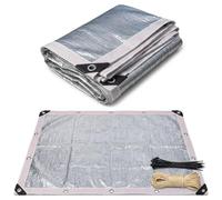 Filet d’Ombrage en Aluminium Tarp Réfléchissant 90% avec Œillets Tous Les 50cm, Toile d’Ombrage Argentée pour Pergola Terrasse Serre Jardin Abri Voiture Chenil Poulailler(3x3.0m)